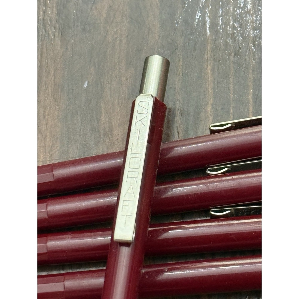 Lot of 5 Vintage Skilcraft Mechanical Pencils 0.5mm Burgundy Hexagonal Barrel - Picture 4 of 4